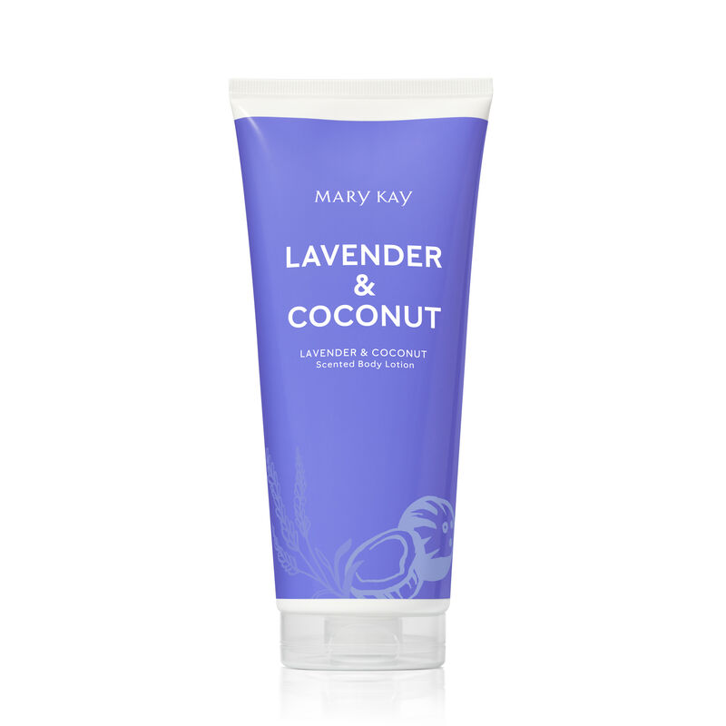 Bottle of limited-edition Lavender & Coconut Mary Kay Body Lotion