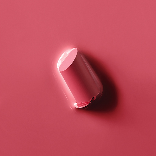 Texture rub of Mary Kay Supreme Hydrating Lipstick in shade Poetic Pink